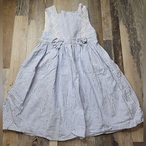 Edgehill Collection Girl's Size 5 Blue & White Cotton Dress